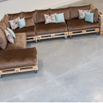 Paletové sedenie Golden Garden GG94/1 - Podsedáky a Vankúše "FIT IN" 120cm x 80cm x 15cm - penový granulát - capuccino